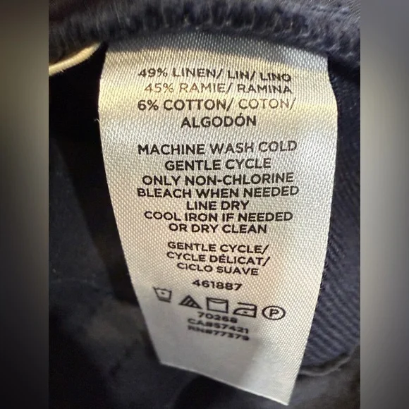 New Ann Taylor The Wide Leg Navy High-Waisted Button Pants-Size 8 - Picture 8 of 11